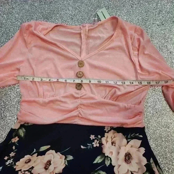 PRINTED FLORAL  LONG SLEEVE FLARE DRESS SIZE 10 - Picture 5 of 6